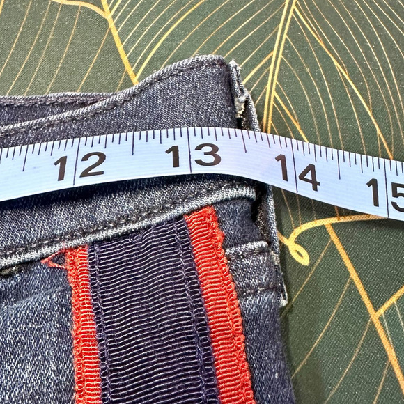 Veronica Beard Carolyn Tuxedo Stripe Baby Boot Crop Jeans Dark Blue Wash 25 - Picture 8 of 11